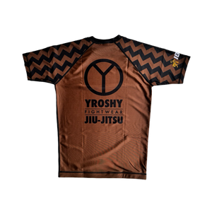 Adult No Gi Rash Guard Ranked Brown